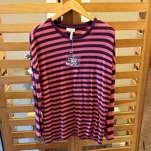 Matilda Jane Striped Long Sleeve Top in Pink and Burgundy